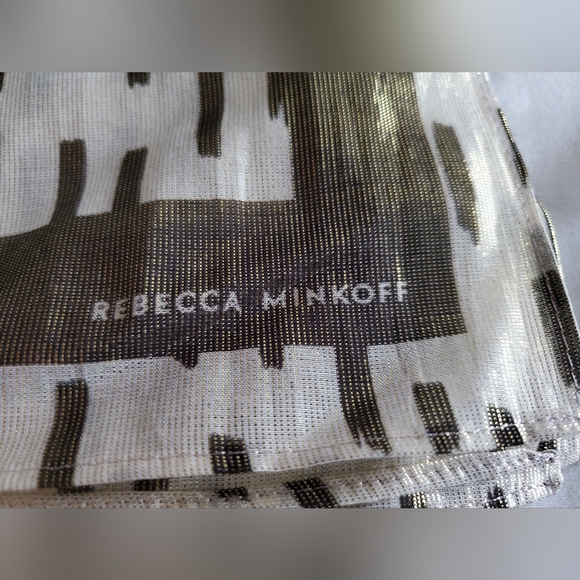 2 Rebecca Minkoff Silky Chiffon Metallic sheen scarves/ handkerchiefs/ bandanas - Picture 3 of 12